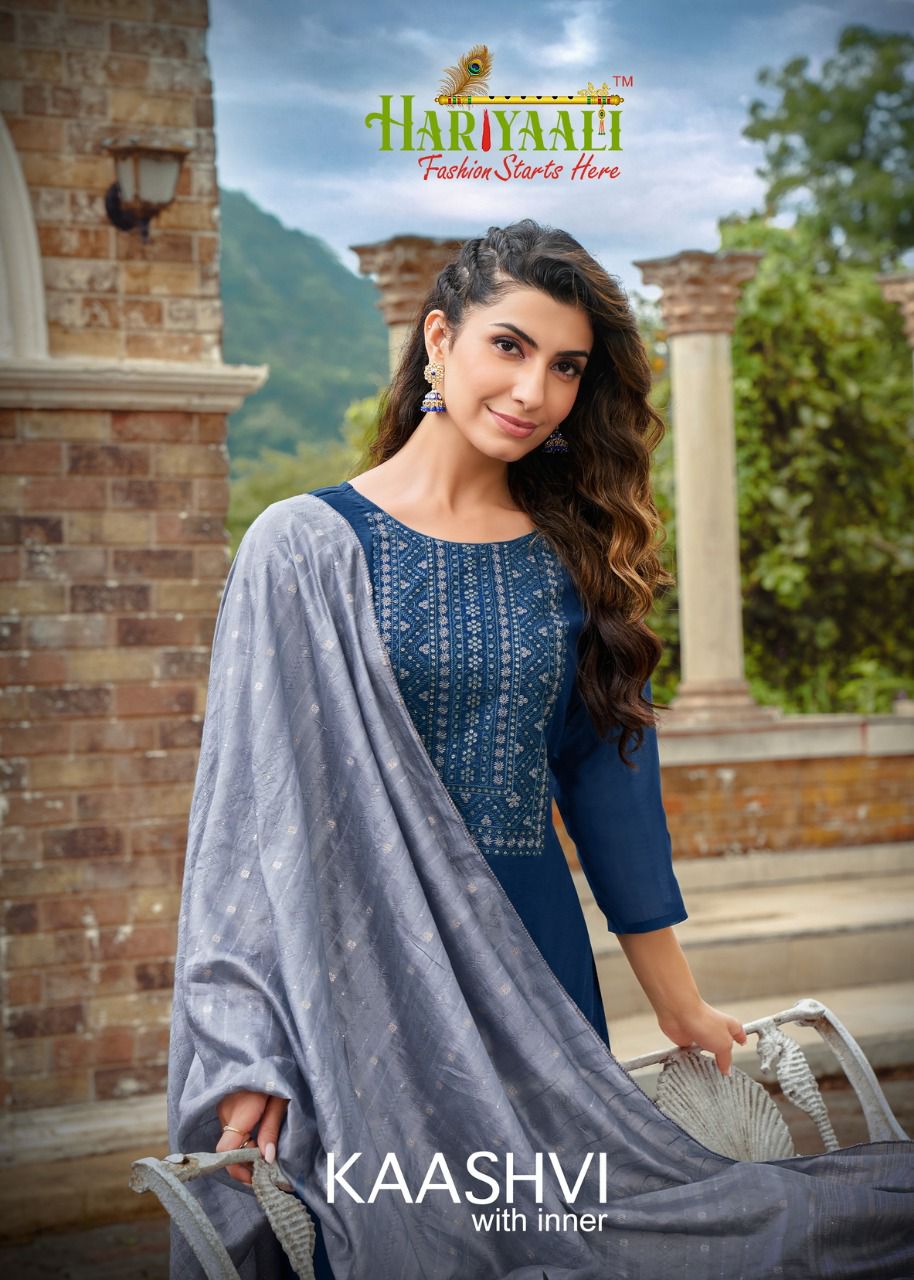 Hariyaali Kaashvi New Fancy Festive Wear Designer Readymade Suit Collection